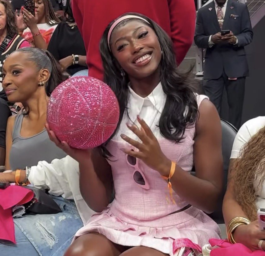 Aniya Harvey From Love Island Shines At Angel Reese’s Barbie Game Night.